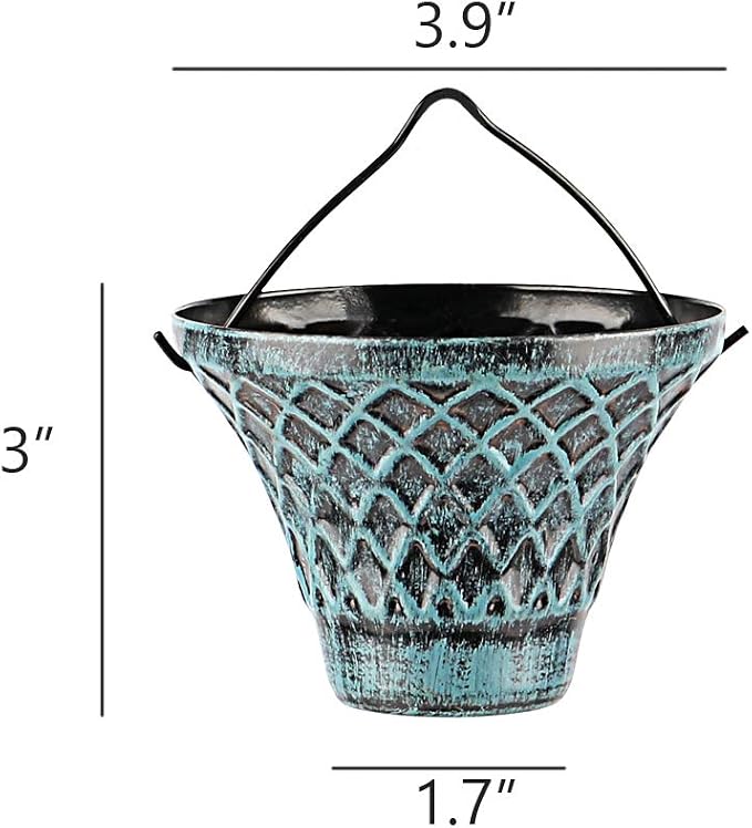 Rain Chains for Gutters Outside Downspouts Rain Catcher Diverter Metal Blue Plaid Outdoor Decorative, 8.5 FT