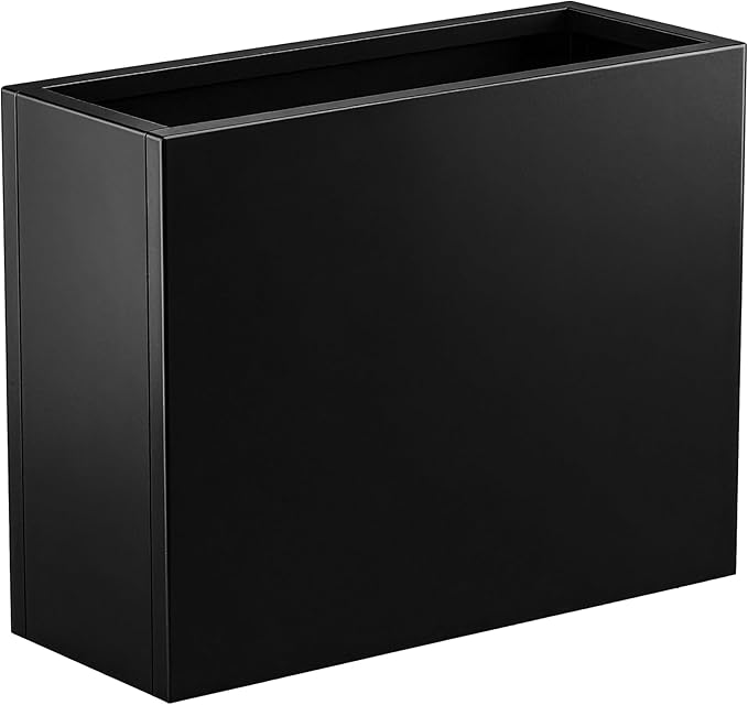 Metal Planter Box 30” x 12” x 24”, Heavy Duty Tall Rectangle Planter Box with with Drainage Holes & Rust-Proof Coating, Modern Outdoor/Indoor Black Planter Box for Porch, Garden, Patio, Yard