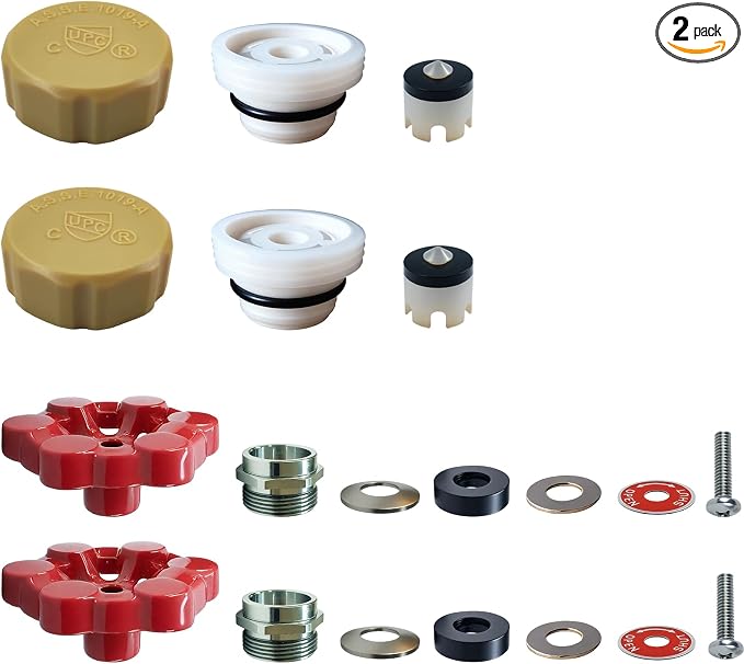 Universal Outdoor Faucet Repair Kit (VACVBKX1B Vacuum Breaker,Metal Handle),Wall Hydrant Complete Replacement Kit,Anti-Siphon Frostproof Faucet Valve Hose Faucet Fitting Repair Kit（2Pack）