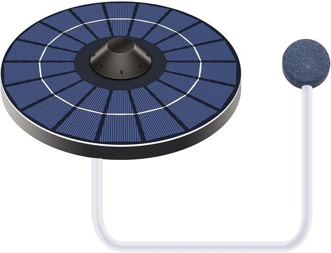 Lewisia Solar Floating Pond Aerator 2.5W Solar Powered Air Pump with Air Hoses and Bubble Stones Pond Aerator Bubble Oxygenator