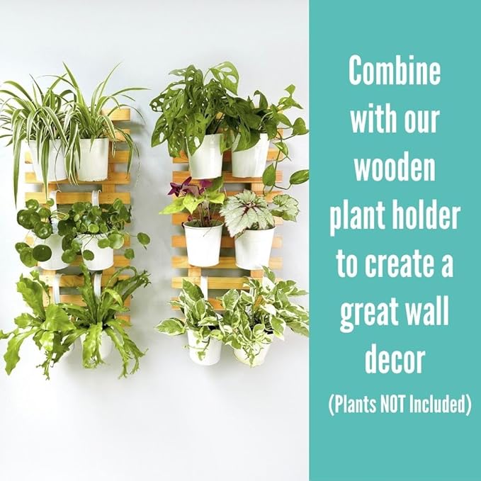 LaLaGreen Bundle- 10 Pack, 4 Inch White Metal Pot + 2 Pack, 14 Inch Rectangular Self Watering Pot with Bracket Hanging Outdoor Deck Railings Fence Window Flower Boxes Balcony Patio Modern Garden Decor
