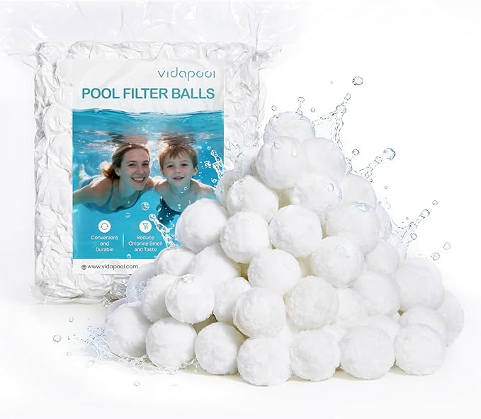 4.6 lbs Pool Filter Balls for Sand Filters, Reusable White Filter Media Balls for All Sand Filter Systems, Efficient & Lightweight Pool Sand Filter Balls, Replaces 150 lbs Pool Filter Sand