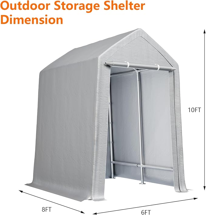 13'x20' Heavy Duty Carport Canopy for All-Season Protection - Waterproof, Portable Garage with Removable Sidewalls & Doors, Perfect for Motorcycles, Bikes, and Garden Tools