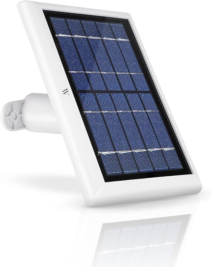 Wasserstein Solar Panel Compatible with Ring Spotlight Cam/Plus/Pro Battery, Stick Up Cam/Pro & Outdoor Cam Plus Battery - Continuous Power for Ring Surveillance Camera (1-Pack, White)
