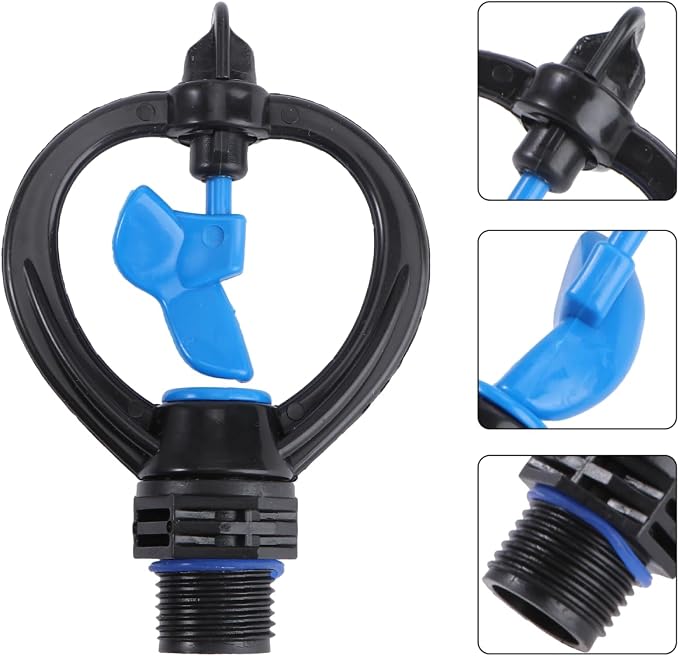 Cabilock 4.33 Inch Butterfly Rotating Nozzle with 1/2 Inch Male Thread Lawn Sprinkler Head for Garden Irrigation and Lawn Watering Plastic Rotary Sprinkler for Efficient Outdoor Sprinkling