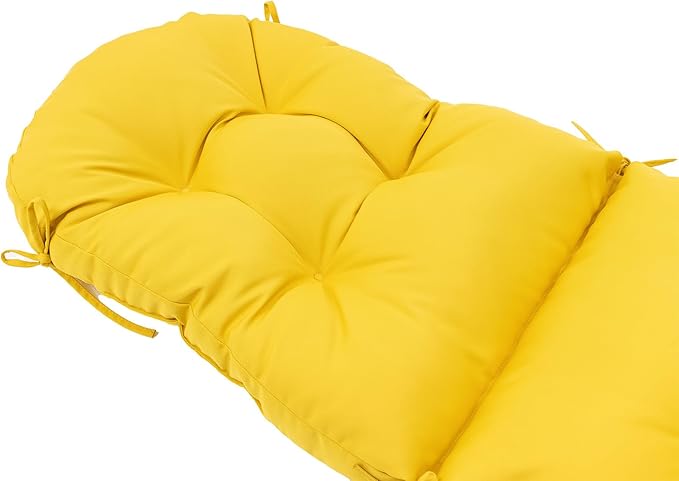 QILLOWAY Outdoor High Back Chair Cushion for Adirondack, All Weather Rocking Chair Cushions Thick Padded Replacement for Patio Furniture Set of 4,Yellow
