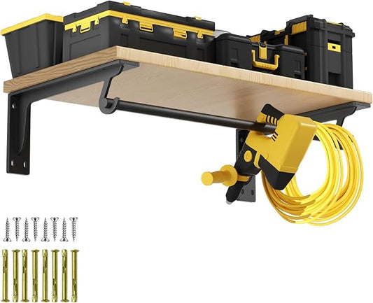 Garage Wall Shelving Heavy Duty with Hook Wall -Mounted Floating Shelf Holds Up to 500Lbs Garage Storage Rack for Organization & Storage Bins
