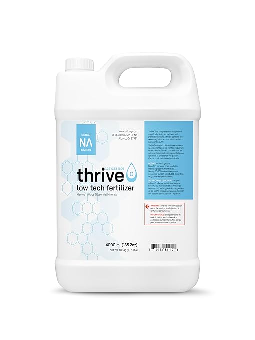 Thrive C Liquid Aquarium Plant Fertilizer – All in One Plant Food – 4000ml – Specialized Fertilizer for Low Tech Tanks – Comprehensive nutrients – Aquarium Nutrition