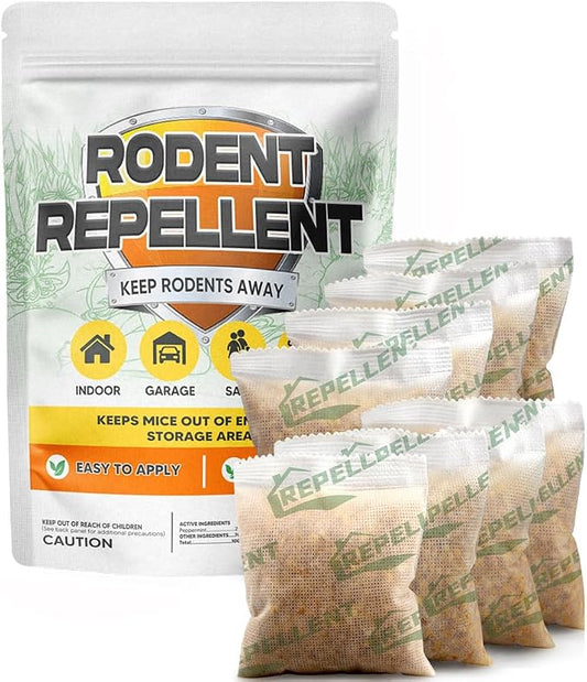 LEBMP Rodent Repellent, Mouse Repellent Pouches, Mice Repellent Indoor, Rat Repellent, Extra-Strength Rodent-Repelling Pouch, Mouse Deterrent Outdoor, Peppermint to Keep Mice Away from Basement-8P