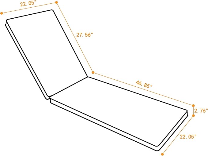 Only choice 2 Pcs Set Outdoor Lounge Chair Cushions Patio Chaise Lounge Chair Cushion Replacement Cushions Furniture Seat Cushions (Yellow White Striped)