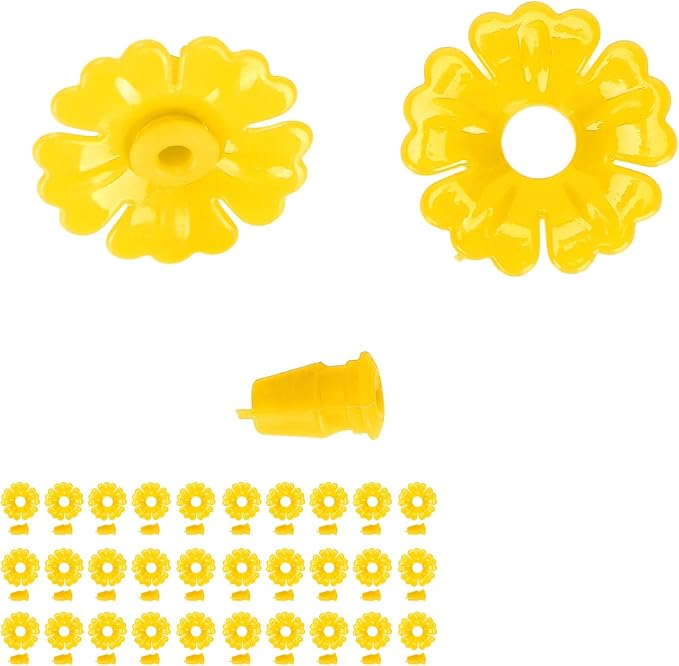 30 Set Hummingbird, Hanging Bird Feeding Ports Star Shaped Flexible Feeder Flowers Replacement Hummingbird Replacement Parts Garden SuppliesYellow (Yellow)