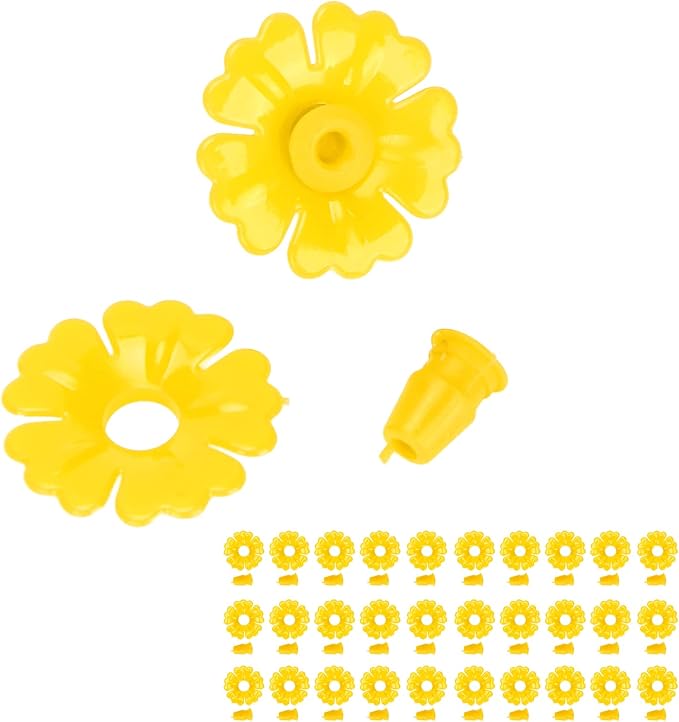 30 Set Hummingbird, Hanging Bird Feeding Ports Star Shaped Flexible Feeder Flowers Replacement Hummingbird Replacement Parts Garden SuppliesYellow (Yellow)