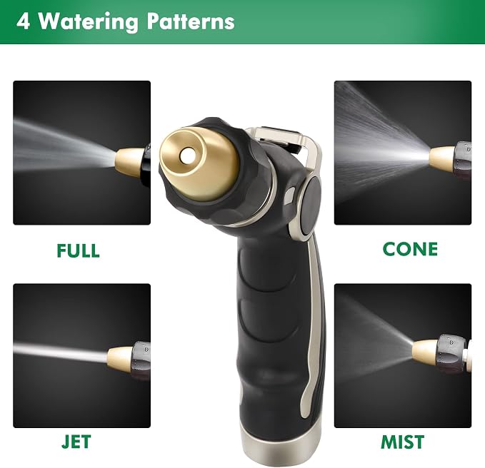 RESTMO 36” Long Watering Wand, Metal Garden Hose Wand with 180° Swivel Head, High Pressure Hose Nozzle Sprayer, Heavy Duty Brass Head, for Car Washing, Garden Cleaning, Lawn and Plant Watering