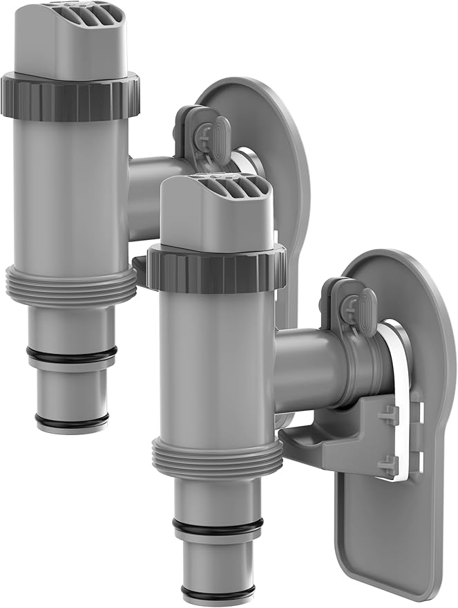POOLHOUR Plunger Valve with Pipe Holder & Pool Hose Adapter, Above Ground Pool Pump Replacement Parts Compatible with I*tex/Col*m*n Pool, 2 Pack
