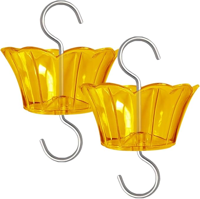 Ant Moat for Hummingbird Feeder - 3 OZ x 2 Pack Insect Guard with Large Capacity (Orange)