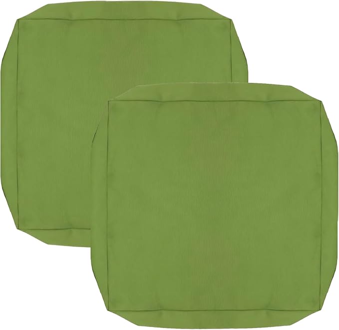FLYMEI Patio Cushion Covers 25x25x5 Waterproof Outdoor Cushion Cover Replacement 2Packs Outdoor Seat Cushion Slipcover for Rattan Chair Sofa, Green