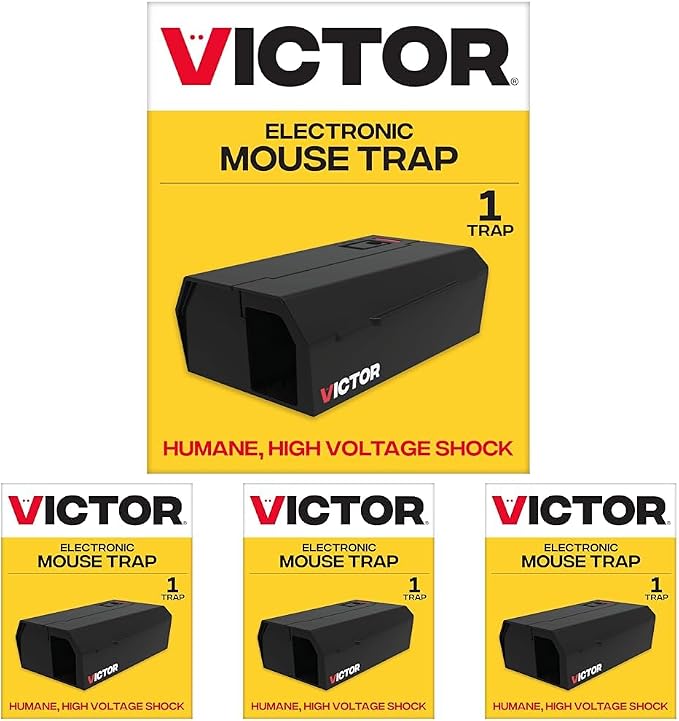 Victor Electronic Mouse Trap Humane Mouse Traps Indoor for Home - M250B - No Touch Electric Mouse Traps for Home (Pack of 4)