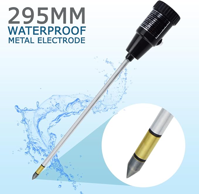 Soil PH Meter, Soil Moisture Sensor Meter, Soil PH Tester Gardening Tool Kits for Plant, Tree, Soil Tester for Moisture Great for Garden, Lawn, Farm, Indoor & Outdoor Use 295mm Long