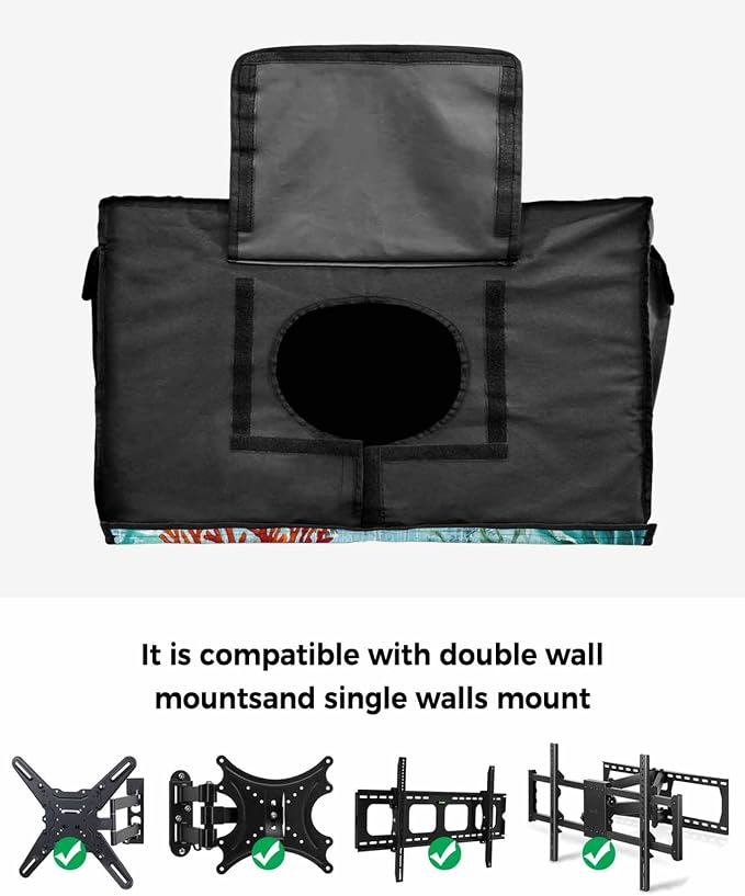 T&H XHome Outdoor TV Cover - Marine Life Sea Turtle Waterproof and Weatherproof 40"-43" LCD Movable Shield TV Display Screen Protector Outside Television Covers
