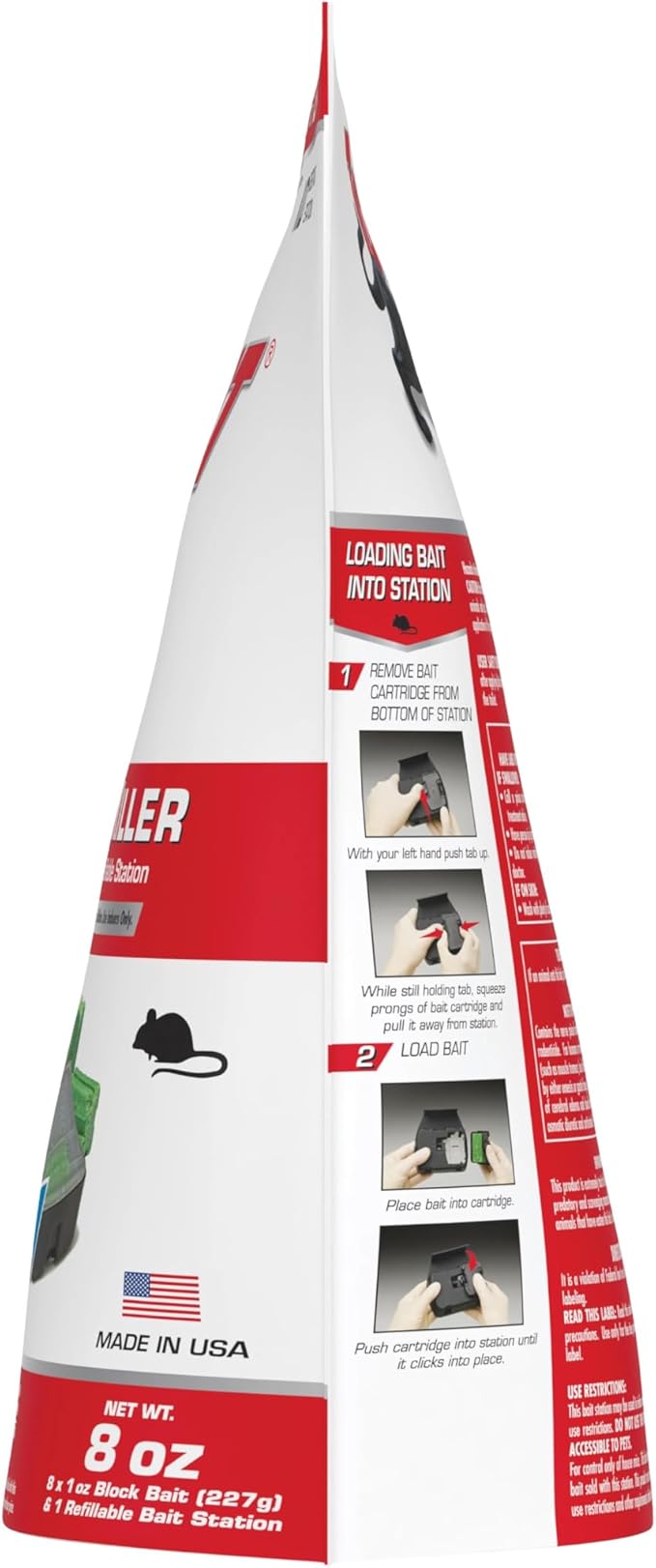 Tomcat Mouse Killer Refillable Bait Station for Indoor Use - Child Resistant, 1 Station with 8 Baits (Bag)
