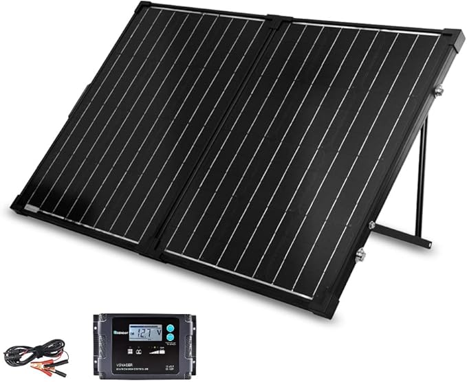 Renogy 100W Portable Solar Panel, 25% High Efficiency Solar Panel Kit with 20A Charger Controller for 12V Battery&Power Station, N-Type Foldable Solar Panels w/Tempered Glass for RV, Camping Off-Grid