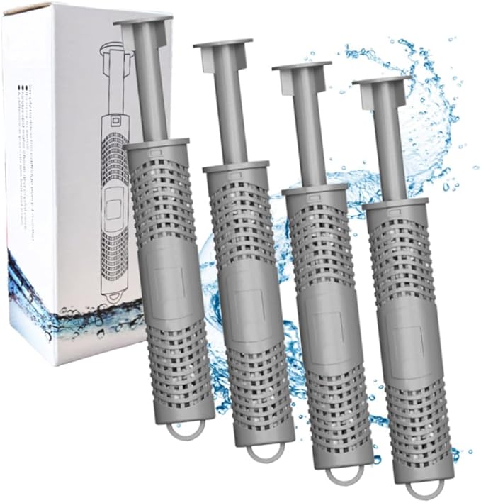 Hot Tub Silver Ion Cartridge for Hot Springs Spa- Hot Tub Silver Ion Cartridge Keeps Spa Water Crystal Clear, Spa Mineral Sticks for Hot Tub, Each Filter Last 4 Months (4-Pack, Grey)