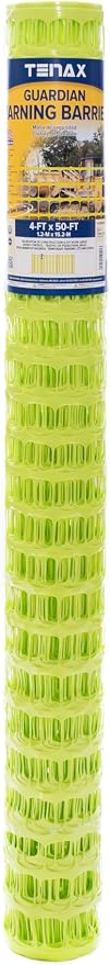 Tenax 2A050121 Guardian Warning Barrier Safety Fence, 4' x 50', Fluorescent