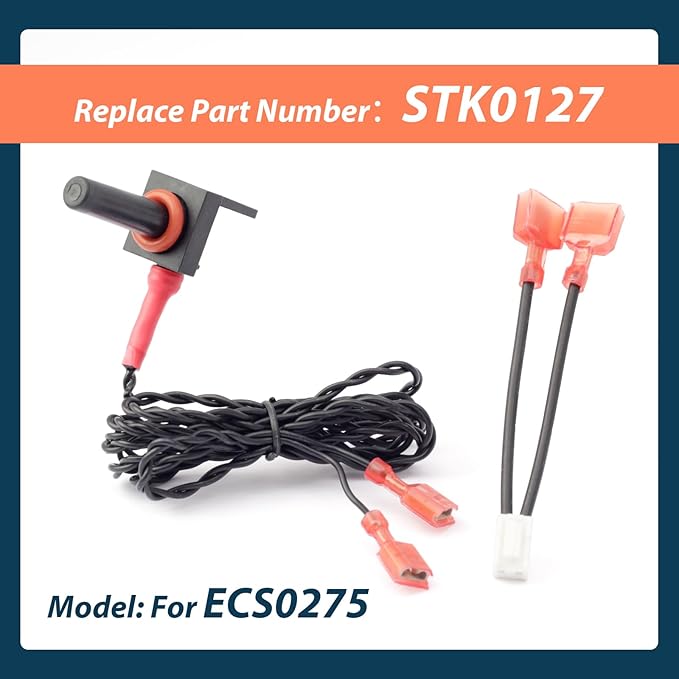 ECS0275 Water Temperature Sensor Compatible with AquaCal Pool Heater Heat Pump, 10K RT Angle Water Temperature Sensor Rreplace STK0127