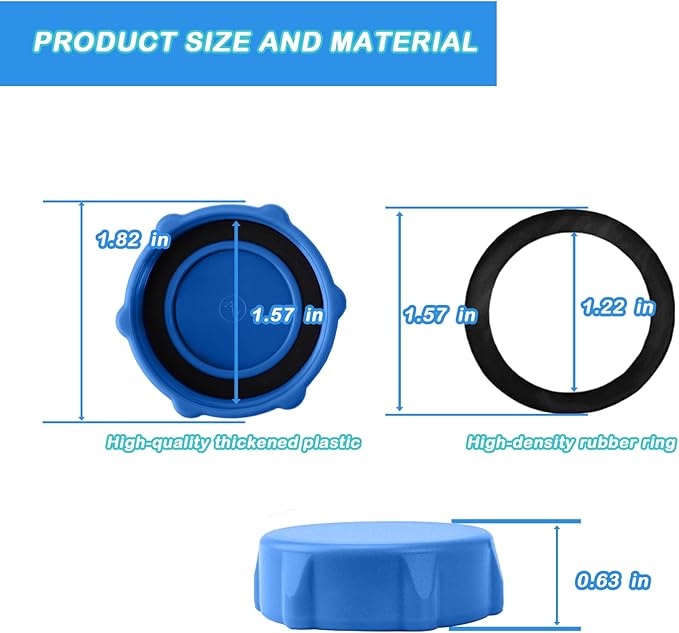 P01006 Drain Valve Cap for Bestway and Coleman Above Ground Pool, Heavy Duty Pool Drain Valve Cap Replacement 2 Pack (Blue)