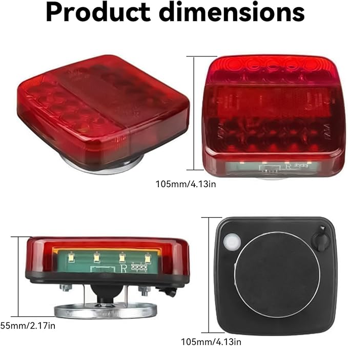 Wireless Trailer Lights Magnetic, Upgrade Rechargeable Wireless Trailer Tow Lights LED Kit, IP65 Waterproof, 10-Hour Battery Life, 100 FT Signal Synchronization for Towing Truck Camper RV Boat