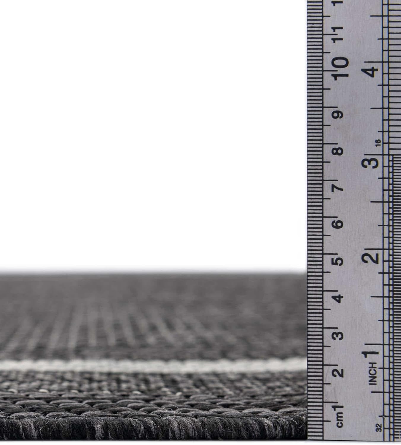 Unique Loom Outdoor Border Collection Area Rug - Soft Border (5' 3" Octagon, Black/ Ivory)