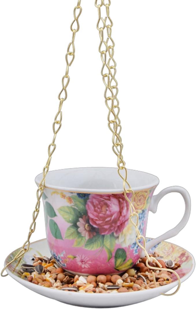 Esschert Design FB280 Hanging Teacup Feeder in Gift Box