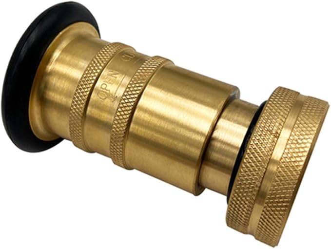 SAFBY Fire Hose Nozzle Brass Fire Equipment Spray Jet Fog (2" NPT/NPSH)