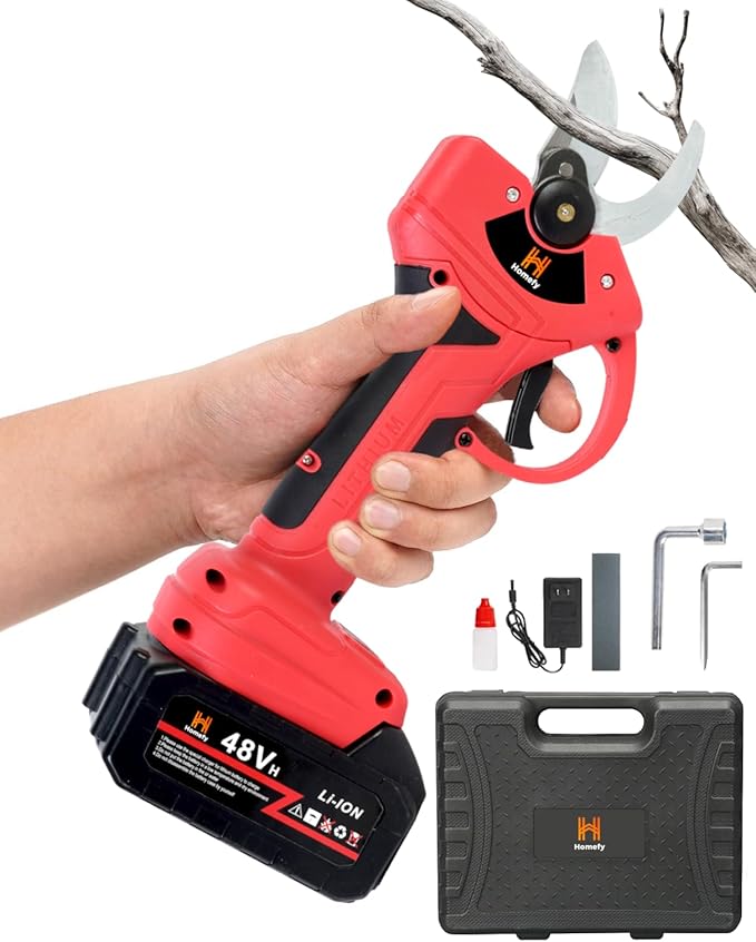 21V Cordless Electric Pruner, 1.6" Cutting Diameter, 600W Brushless Motor, SK5 Steel Blades, Battery & Charger Included, Lightweight Tree Trimmer for Garden, Orchard & Farm