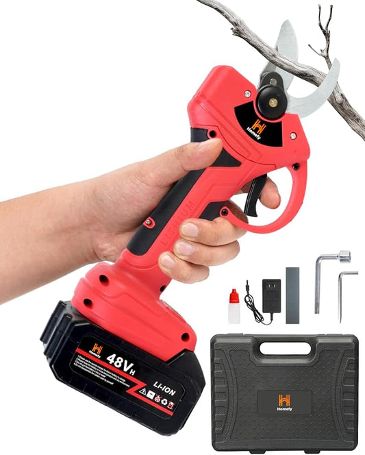 21V Cordless Electric Pruner, 1.6" Cutting Diameter, 600W Brushless Motor, SK5 Steel Blades, Battery & Charger Included, Lightweight Tree Trimmer for Garden, Orchard & Farm
