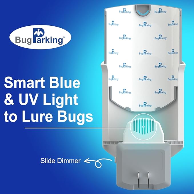 Flying Insect Trap, Plug-in UV Light for Gnats, Fruit Flies and Houseflies, Silent Sticky Catcher for Indoor Use, 1 Device & 5 Refills