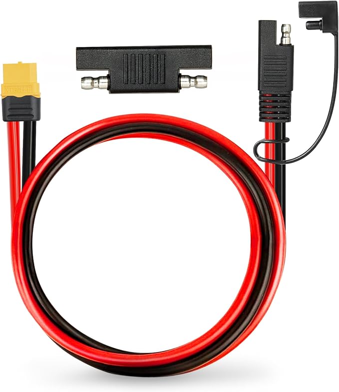 MOOKEERF 10AWG SAE to XT60 Connector Extension Cable 3FT, XT60 Female to SAE Cable With Polarity Reverse Adapter for Portable Power Station Solar Panel Generator