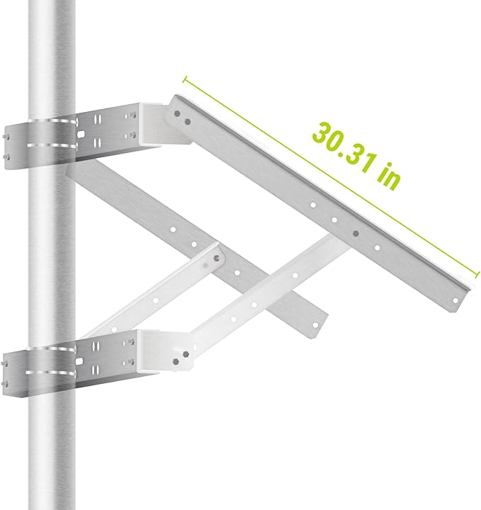 Newpowa Solar Mounting Bracket Universal Double Arm for Pole/Wall Installation Designed for 100-220w Solar Panel Width Length Up to 30.31inch Tilt Angle from 0°-90°
