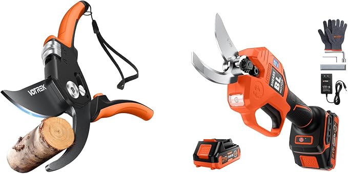 1.6'' Electric Shears & 8.5" Garden Shears Bundle for Tree/Branch, Gardening Gift for Women/Seniors