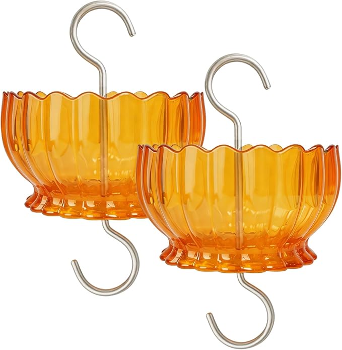 Extra Large Ant Moat for Hummingbird Feeder - Pack of 2PC x 9 OZ Capacity Insect Guard Daisy (Orange Yellow)