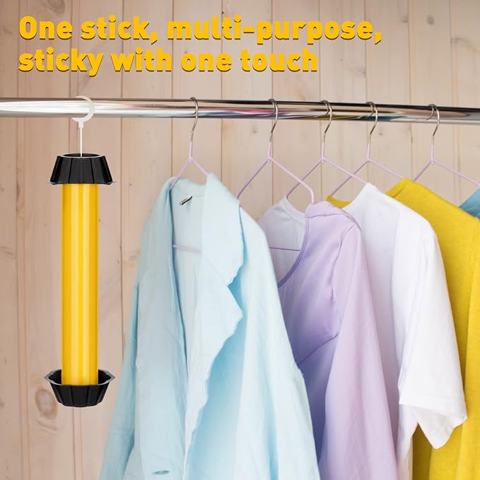 Qualirey 8 Pcs Sticky Fly Trap Fly Stick Indoor Outdoor Long Lasting Hanging Flies Bug Catcher Paper Tape Strips with Hook for Wasps Gnats Bug Insects Fruit Flies Mosquitoes (Stylish-1,Yellow)