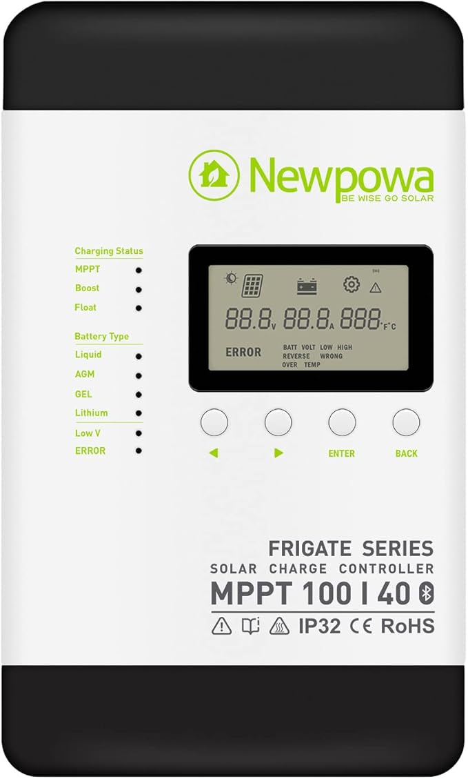 Newpowa 220 Watt 12 Volt Solar Panel Kit, 220W 12V Solar Charge Starter Kit +40A MPPT Charge Controller+Mounting Z Brackets+Cable, Solar Power System for Home Camping Boat RV Off Grid Applications