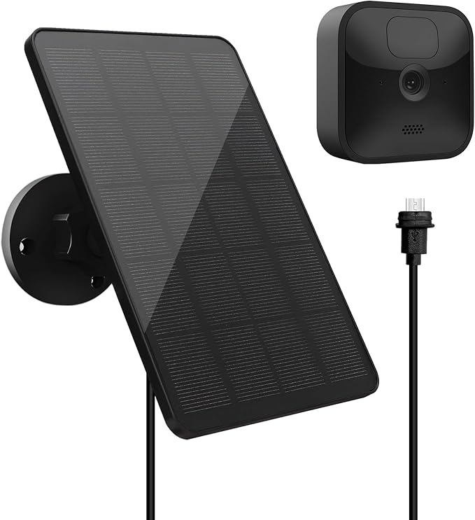 4W Solar Panel for Blink Outdoor 3 (3th Gen) Camera, Solar Panels with Micro USB Port, Rubber Plug, IP65 Waterproof, 13.12Ft Cable