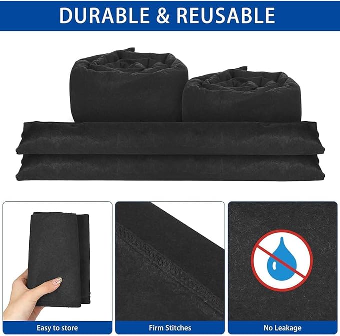 4 Pcs Water Activated Flood Barriers 60 x 6 Inch Flood Barriers for Home Sandless Sand Bags