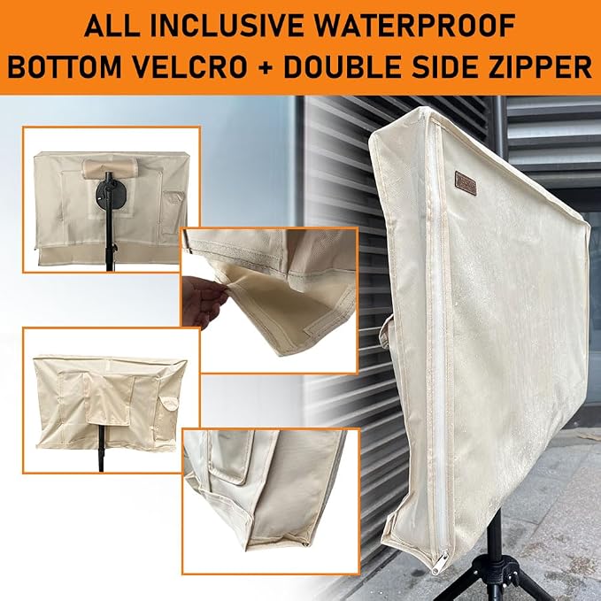 HOMEYA Outdoor TV Cover 52-55 Inch with Clear Scratch Resistant Front Flap+Outdoor TV Cover 52-55 Inches, 600D Weatherproof & Waterproof TV Screen Protector, Fits Most TV Mounts Stands with Remote