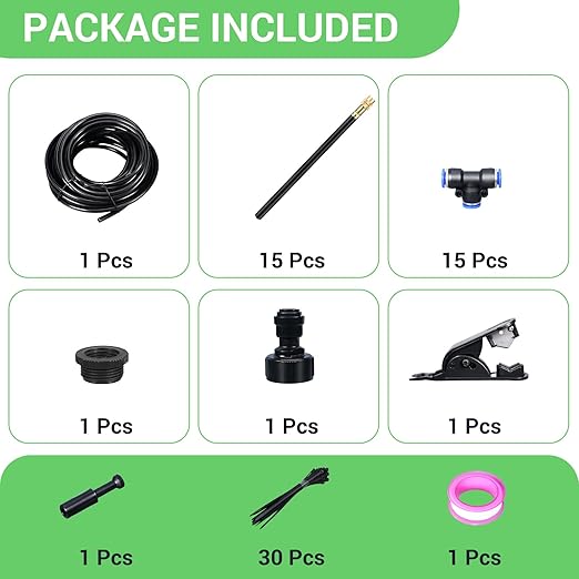 49.21FT Drip Irrigation System, 360° Adjustable Sprinkler Irrigation Kit, Plant Mister System for Garden Watering