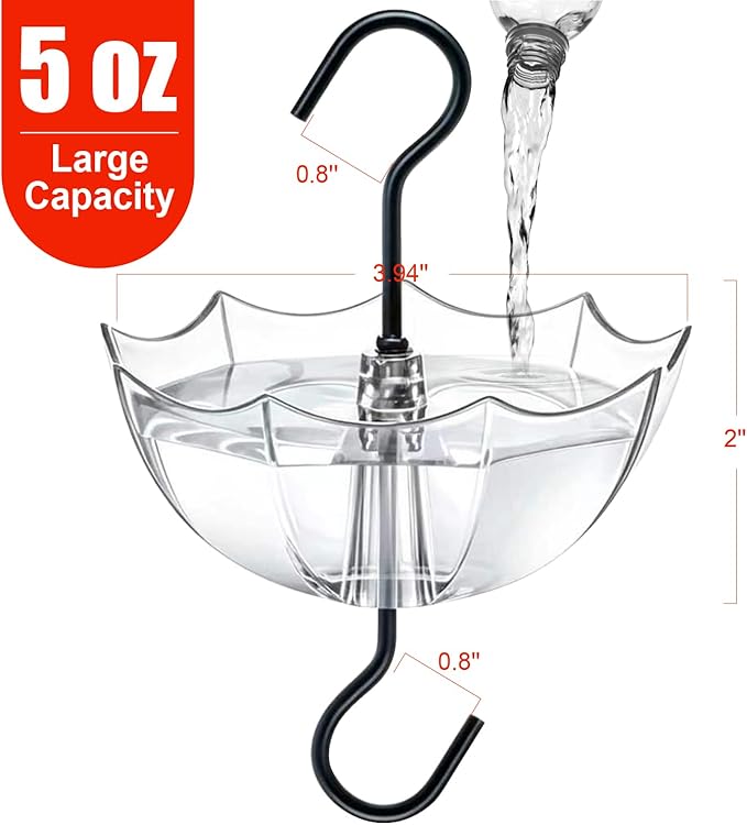 Ant Moat for Hummingbird Feeder, 5 OZ, 4 Pack, Black Umbrella Ant Guard with Large Capacity