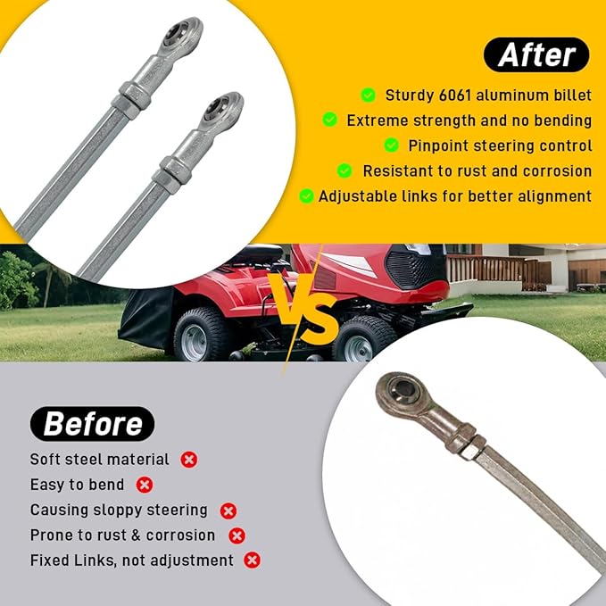 MOTOQUEEN for Snapper Riding Lawn Mowers Steering Arm Upgrade Kit, Replace for 7301337BMYP & 7301338BMYP