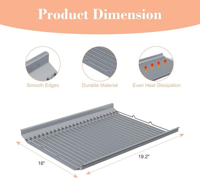 19.2 Inch Ash Pan Replacement Parts for Nexgrill 810-0025 Charcoal Grills, Heavy Duty Steel Gray Coating Ash Pan/Drip Pan for Nexgrill Charcoal 22inch Grills 810-0025,19.2" Drip Pan