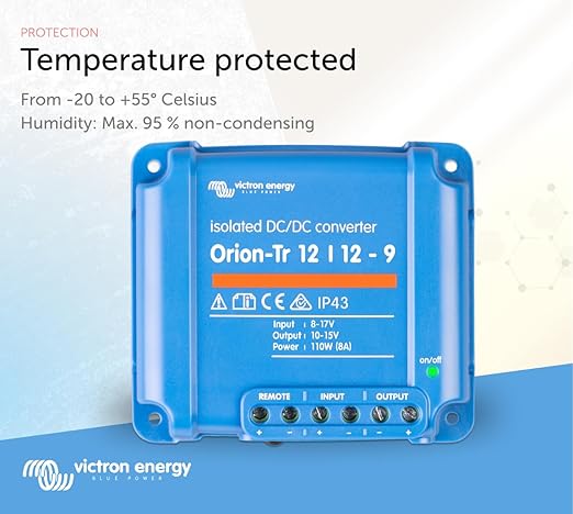 Victron Energy Orion-Tr DC to DC Converter - 12/12-Volt 9 amp 110-Watt - IP43 Protected - for Dual Battery Systems - Isolated